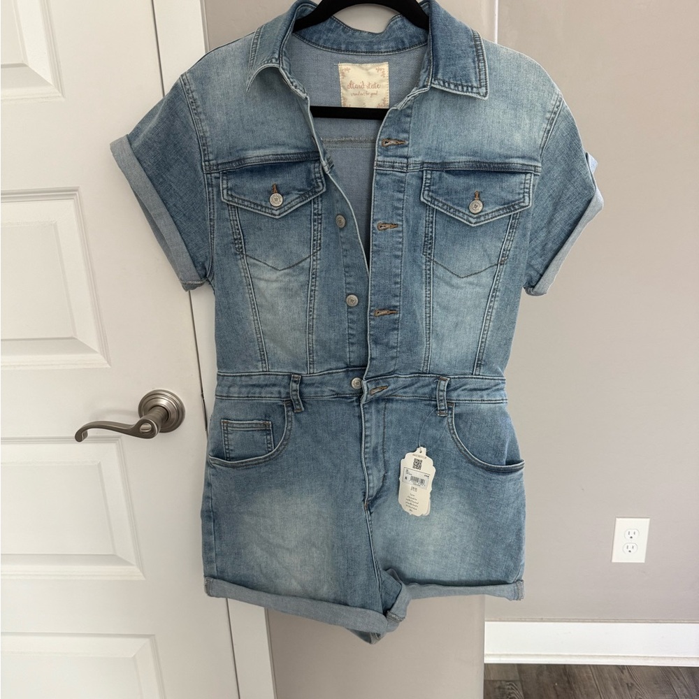 Altar'd State Blue Denim Top